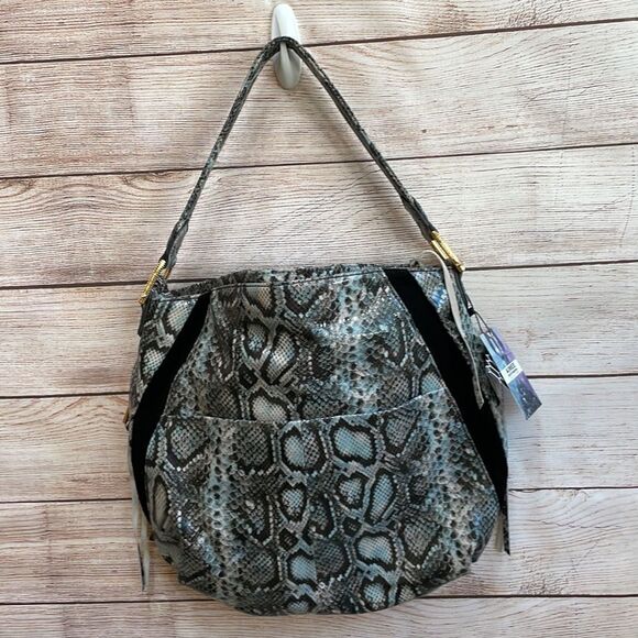 NEW WITH TAGS AIMEE KESTENBERG NIGHT IS YOUNG LEATHER HOBO BAG IN PYTHON PRINT - Picture 7 of 9